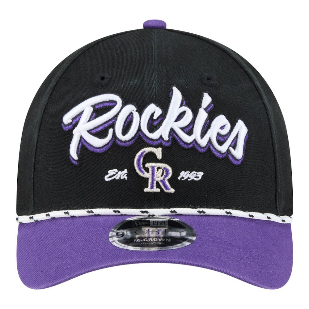Colorado Rockies Team Loyal 9FORTY M-Crown Adjustable Hat Black/Purple | New Era