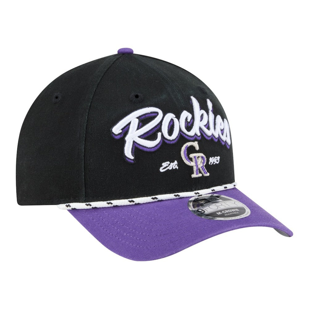 Colorado Rockies Team Loyal 9FORTY M-Crown Adjustable Hat Black/Purple | New Era