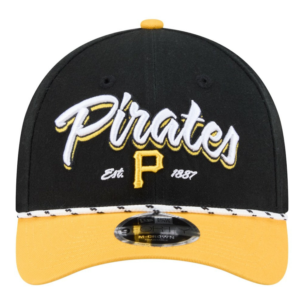 Pittsburgh Pirates Team Loyal 9FORTY M-Crown Adjustable Hat Black/Gold | New Era
