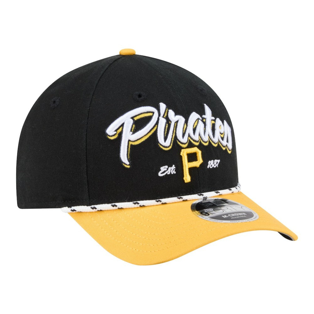 Pittsburgh Pirates Team Loyal 9FORTY M-Crown Adjustable Hat Black/Gold | New Era