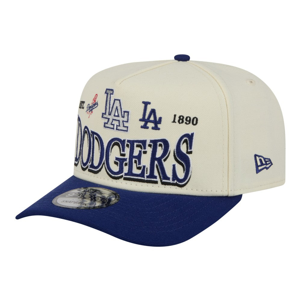 Los Angeles Dodgers Throwback Tri-Hit A-Frame 9FIFTY Adjustable Hat Cream | New Era