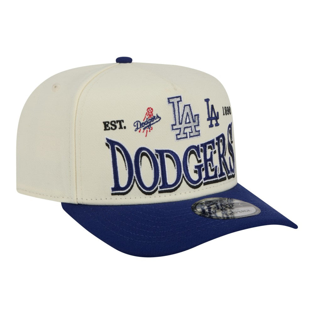 Los Angeles Dodgers Throwback Tri-Hit A-Frame 9FIFTY Adjustable Hat Cream | New Era