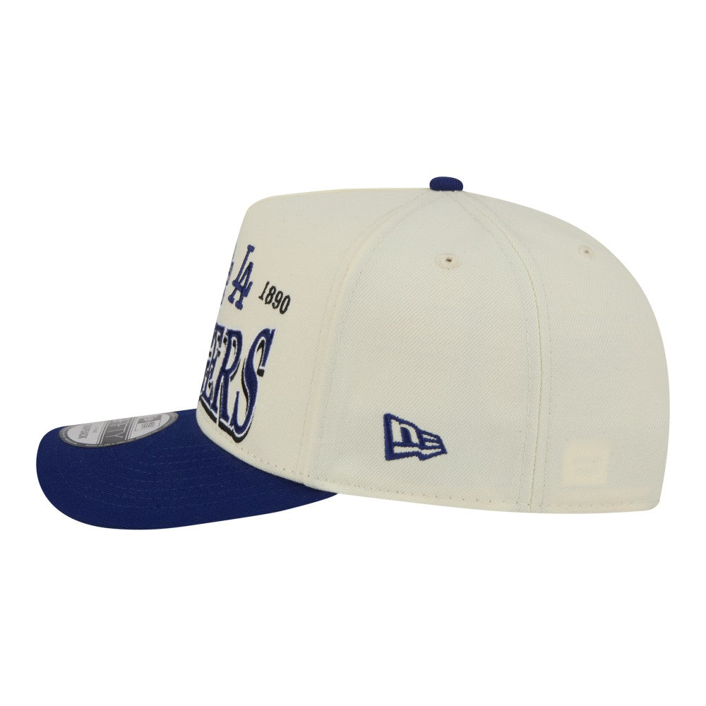 Los Angeles Dodgers Throwback Tri-Hit A-Frame 9FIFTY Adjustable Hat Cream | New Era