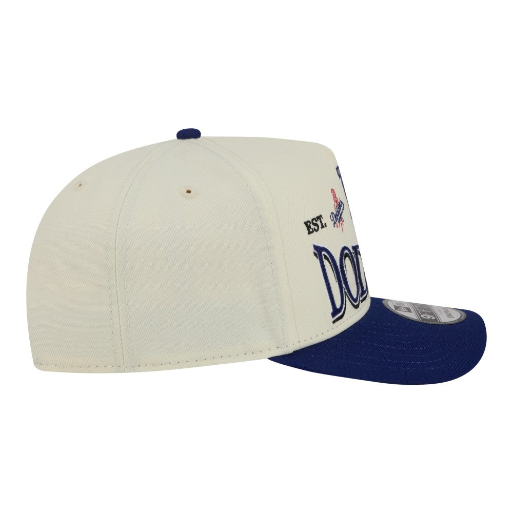 Los Angeles Dodgers Throwback Tri-Hit A-Frame 9FIFTY Adjustable Hat Cream | New Era
