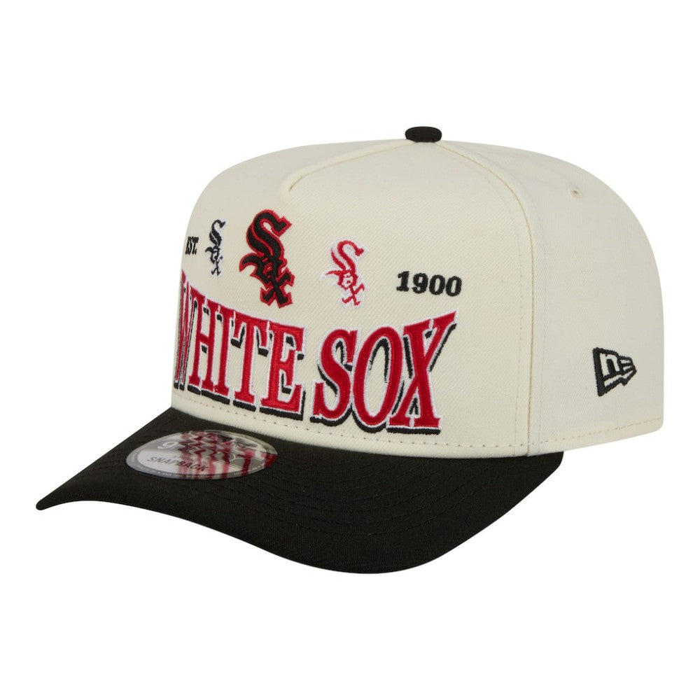 Chicago White Sox Throwback Tri-Hit A-Frame 9FIFTY Adjustable Hat Cream | New Era