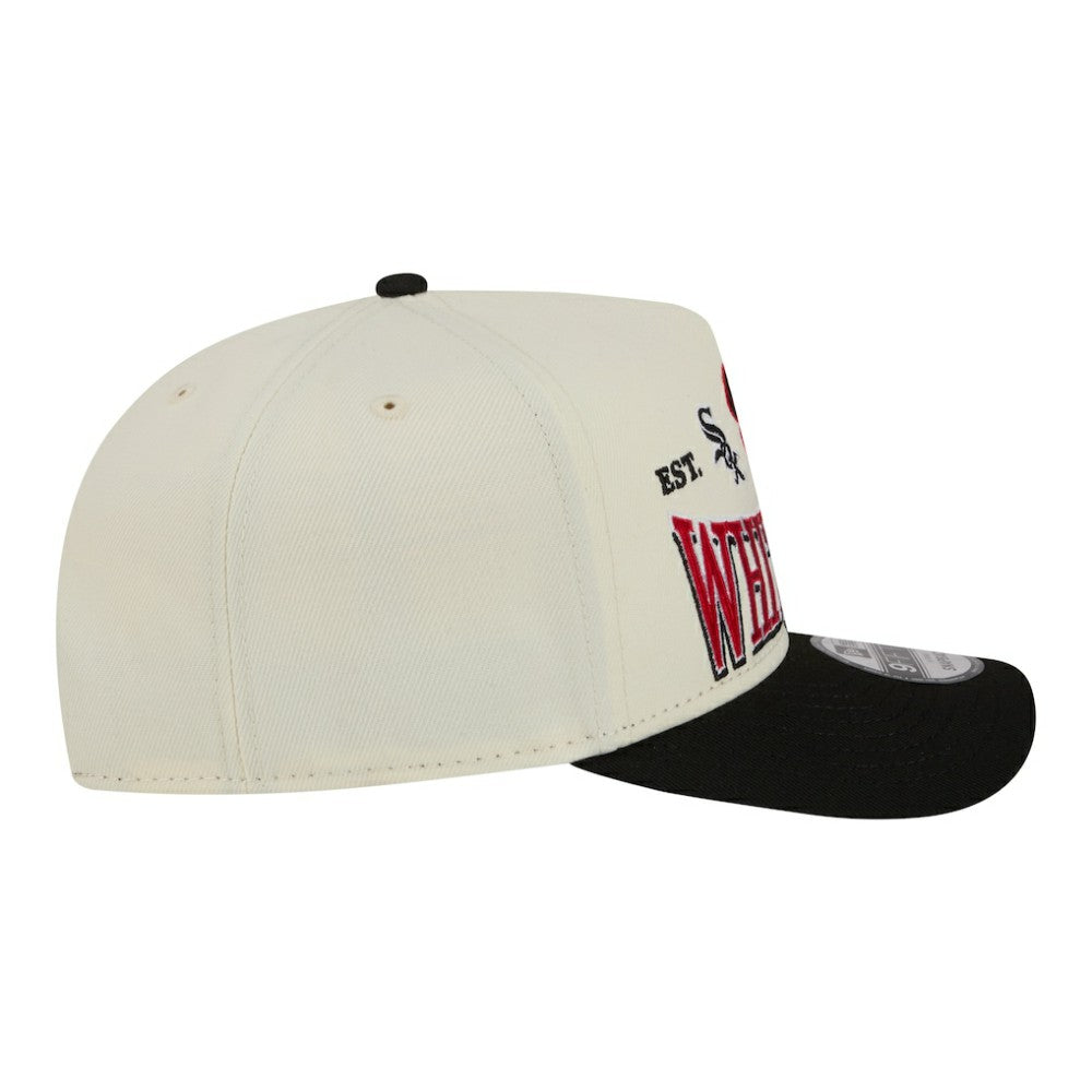 Chicago White Sox Throwback Tri-Hit A-Frame 9FIFTY Adjustable Hat Cream | New Era