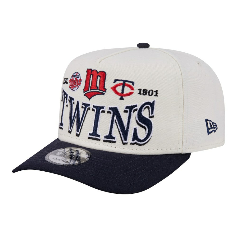 Minnesota Twins Throwback Tri-Hit A-Frame 9FIFTY Adjustable Hat Cream | New Era
