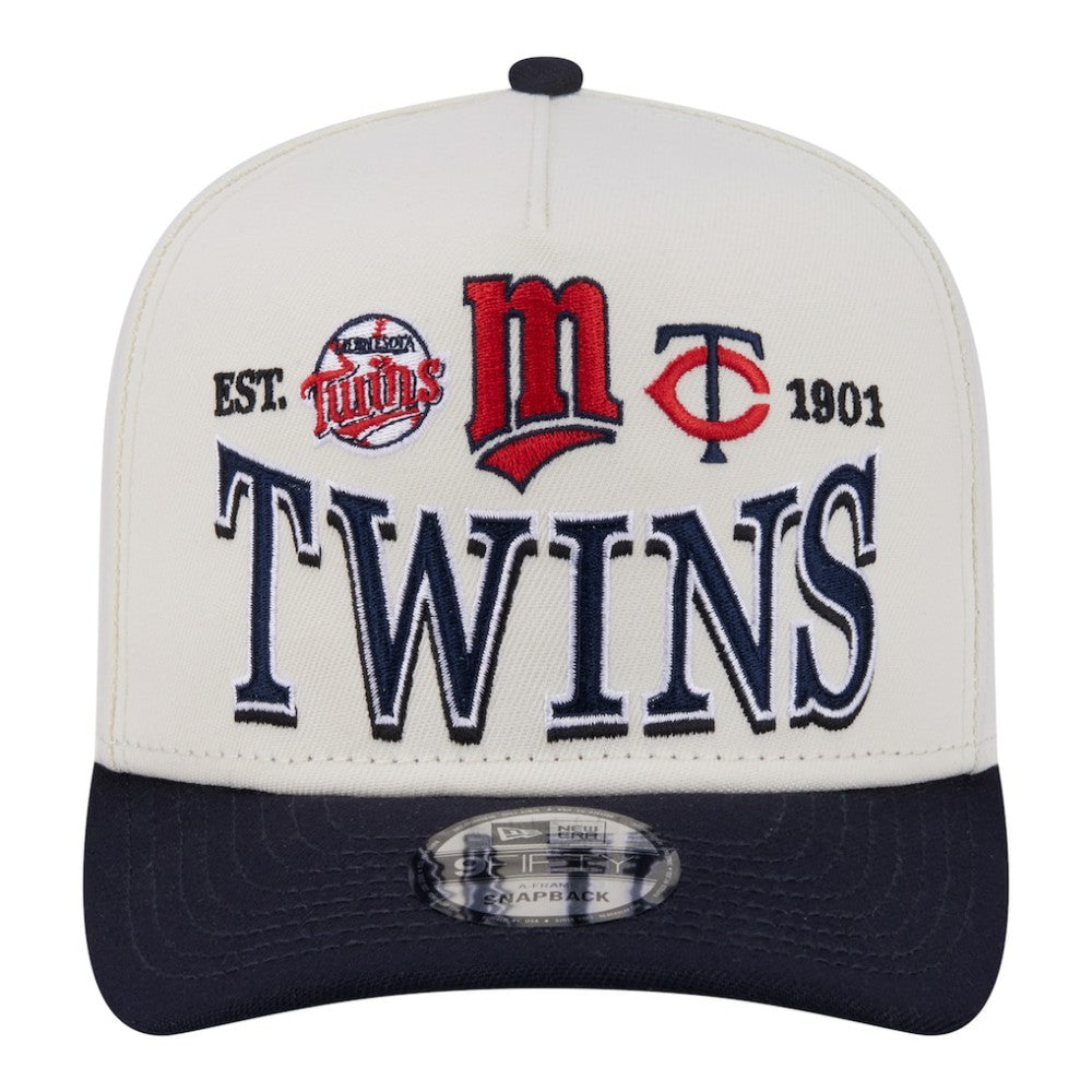 Minnesota Twins Throwback Tri-Hit A-Frame 9FIFTY Adjustable Hat Cream | New Era