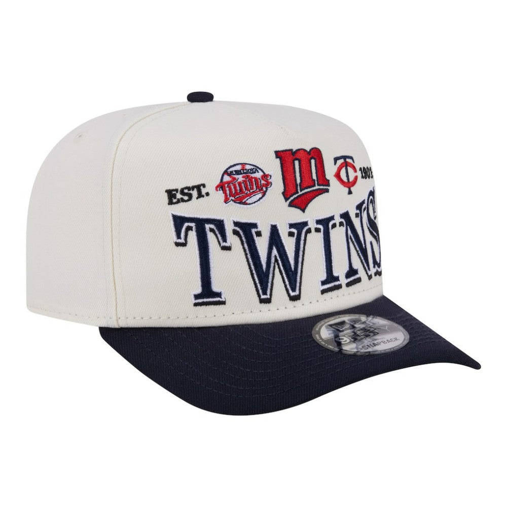 Minnesota Twins Throwback Tri-Hit A-Frame 9FIFTY Adjustable Hat Cream | New Era