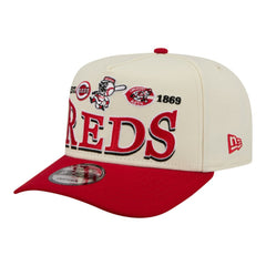 Cincinnati Reds Throwback Tri-Hit A-Frame 9FIFTY Adjustable Hat Cream | New Era
