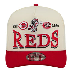 Cincinnati Reds Throwback Tri-Hit A-Frame 9FIFTY Adjustable Hat Cream | New Era