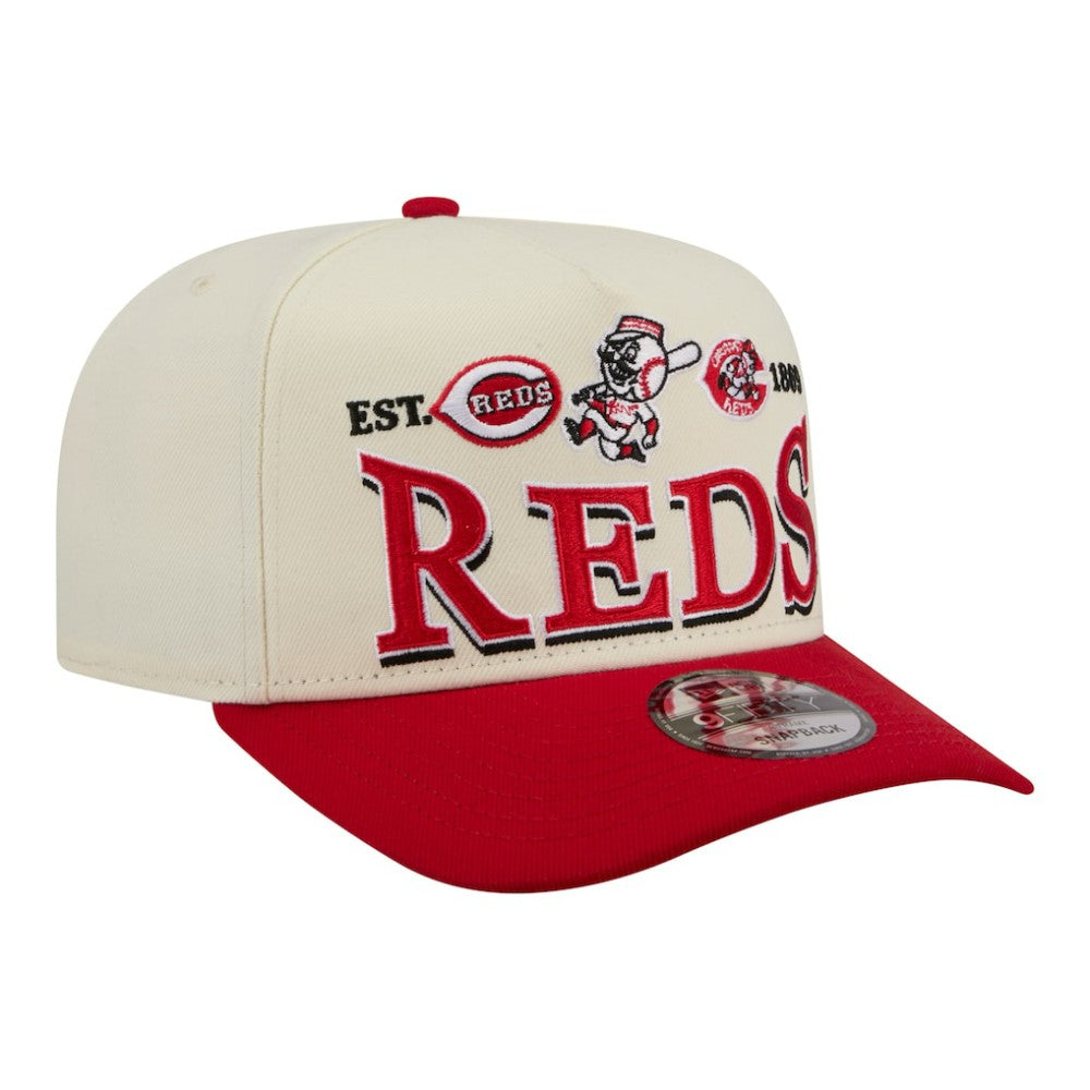 Cincinnati Reds Throwback Tri-Hit A-Frame 9FIFTY Adjustable Hat Cream | New Era