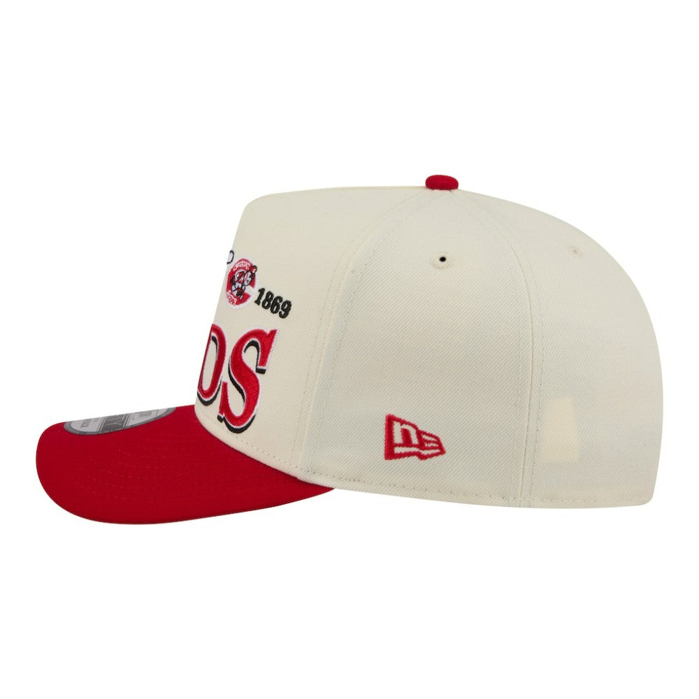 Cincinnati Reds Throwback Tri-Hit A-Frame 9FIFTY Adjustable Hat Cream | New Era