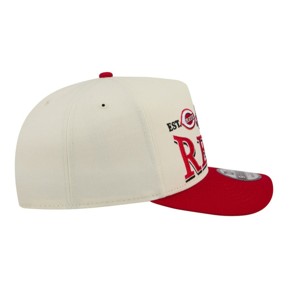 Cincinnati Reds Throwback Tri-Hit A-Frame 9FIFTY Adjustable Hat Cream | New Era