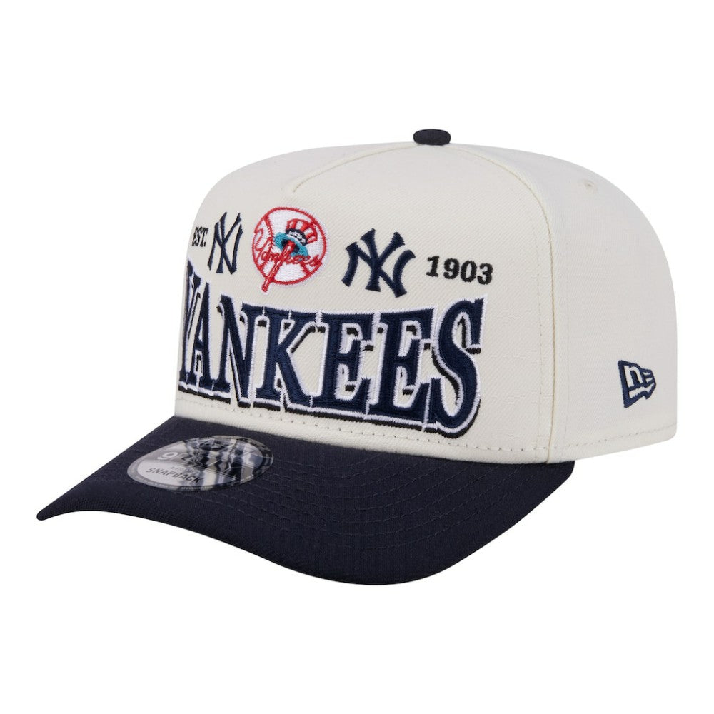New York Yankees Throwback Tri-Hit A-Frame 9FIFTY Adjustable Hat Cream | New Era