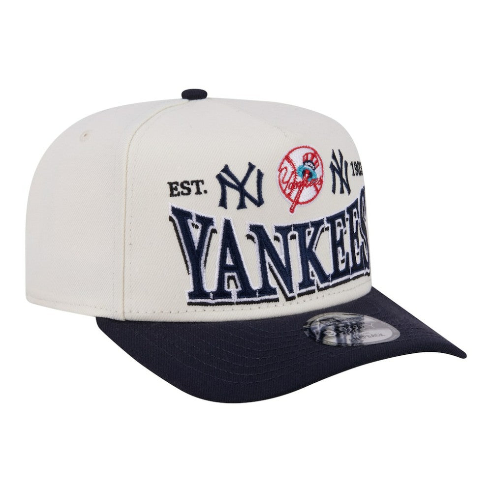 New York Yankees Throwback Tri-Hit A-Frame 9FIFTY Adjustable Hat Cream | New Era