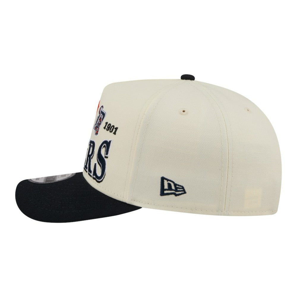 Detroit Tigers Throwback Tri-Hit A-Frame 9FIFTY Adjustable Hat Cream | New Era