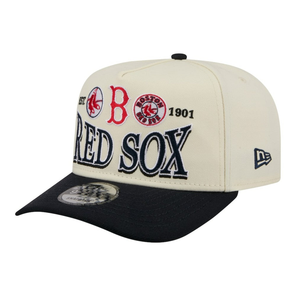 Boston Red Sox Throwback Tri-Hit A-Frame 9FIFTY Adjustable Hat Cream | New Era
