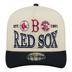 Boston Red Sox Throwback Tri-Hit A-Frame 9FIFTY Adjustable Hat Cream | New Era