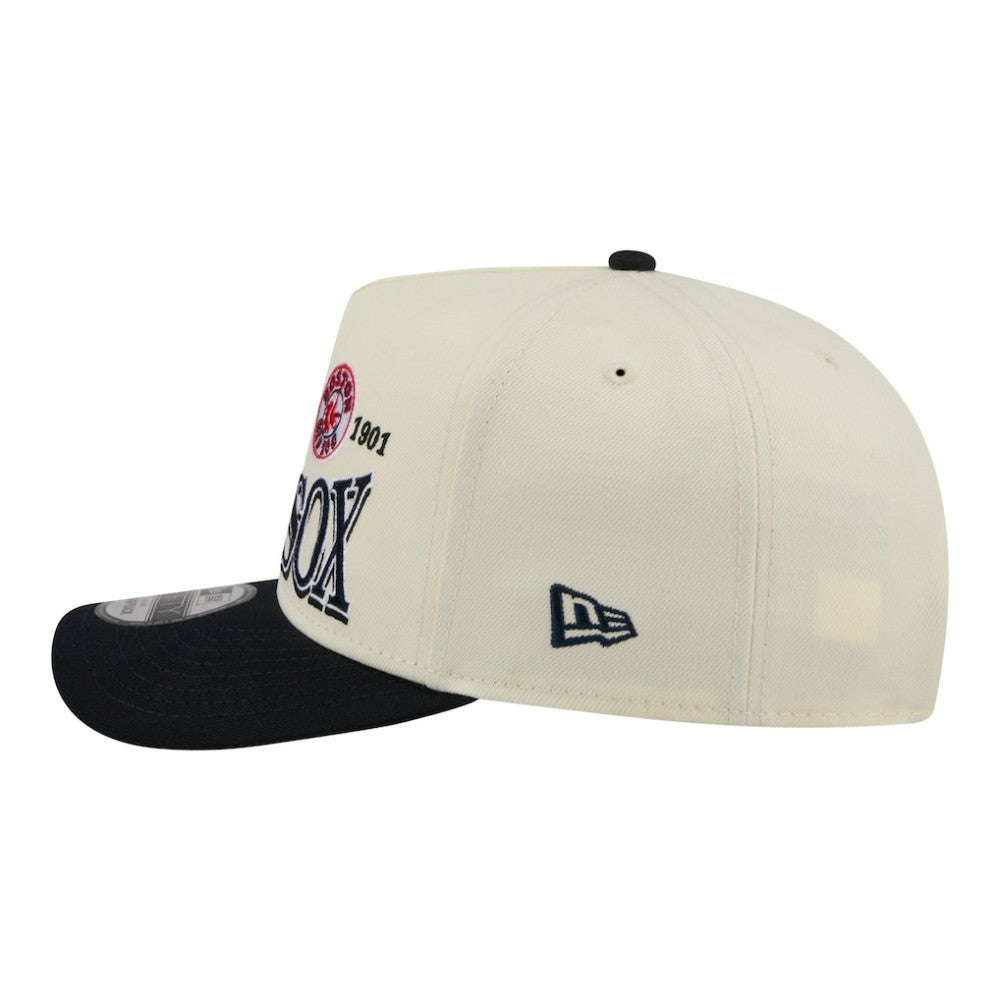 Boston Red Sox Throwback Tri-Hit A-Frame 9FIFTY Adjustable Hat Cream | New Era