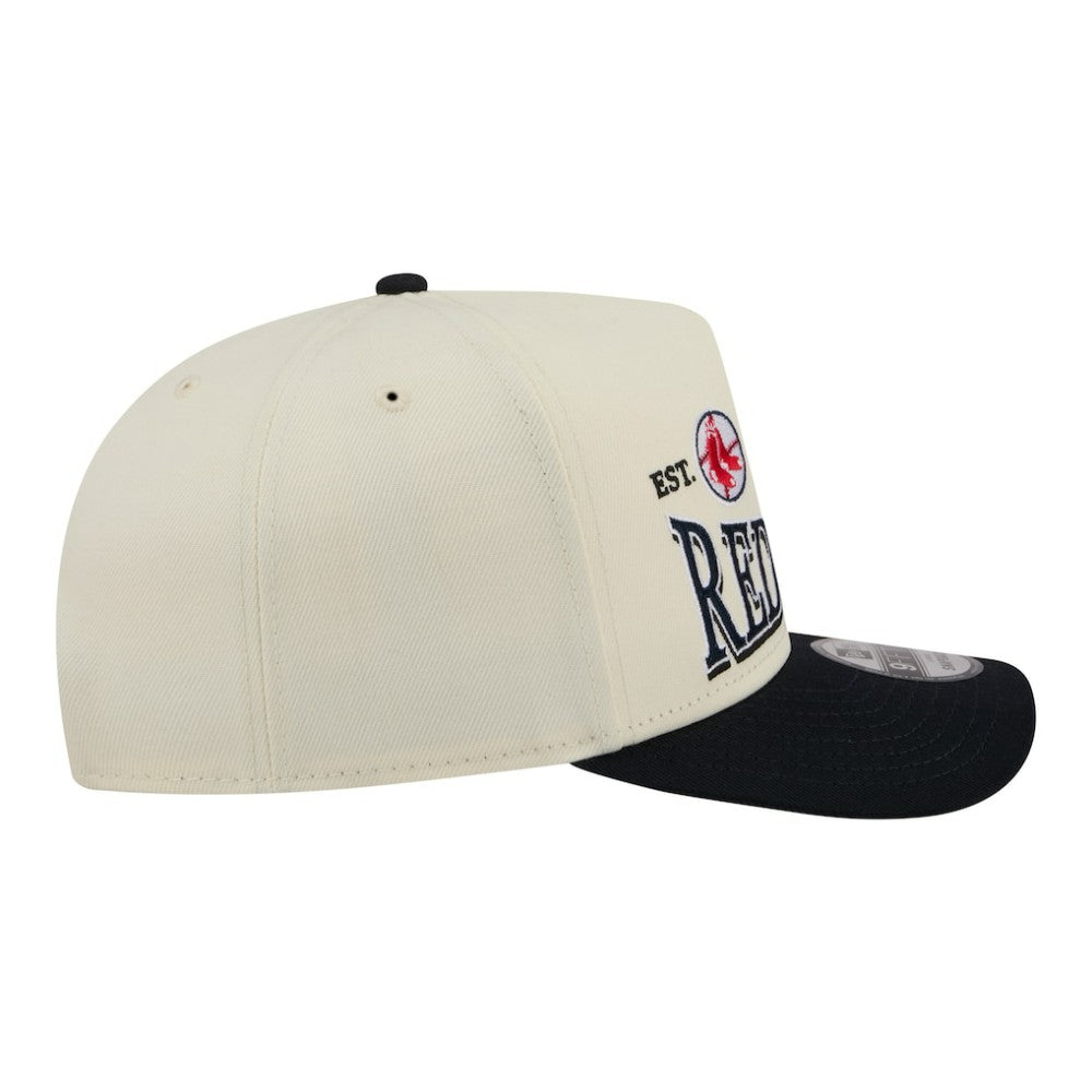 Boston Red Sox Throwback Tri-Hit A-Frame 9FIFTY Adjustable Hat Cream | New Era