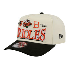 Baltimore Orioles Throwback Tri-Hit A-Frame 9FIFTY Adjustable Hat Cream | New Era