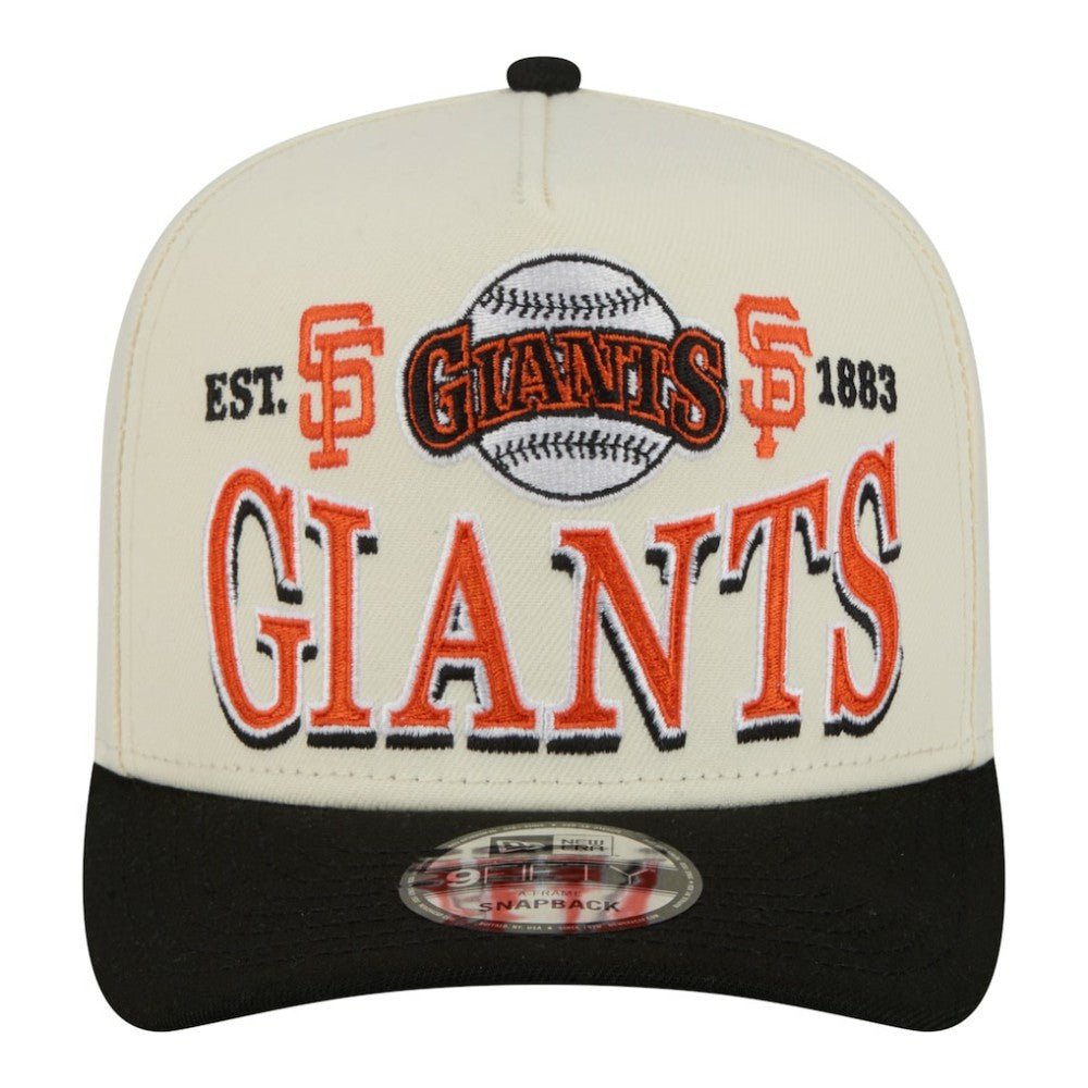 San Francisco Giants Throwback Tri-Hit A-Frame 9FIFTY Adjustable Hat Cream | New Era