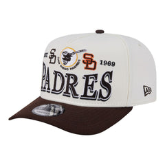 San Diego Padres Throwback Tri-Hit A-Frame 9FIFTY Adjustable Hat Cream | New Era