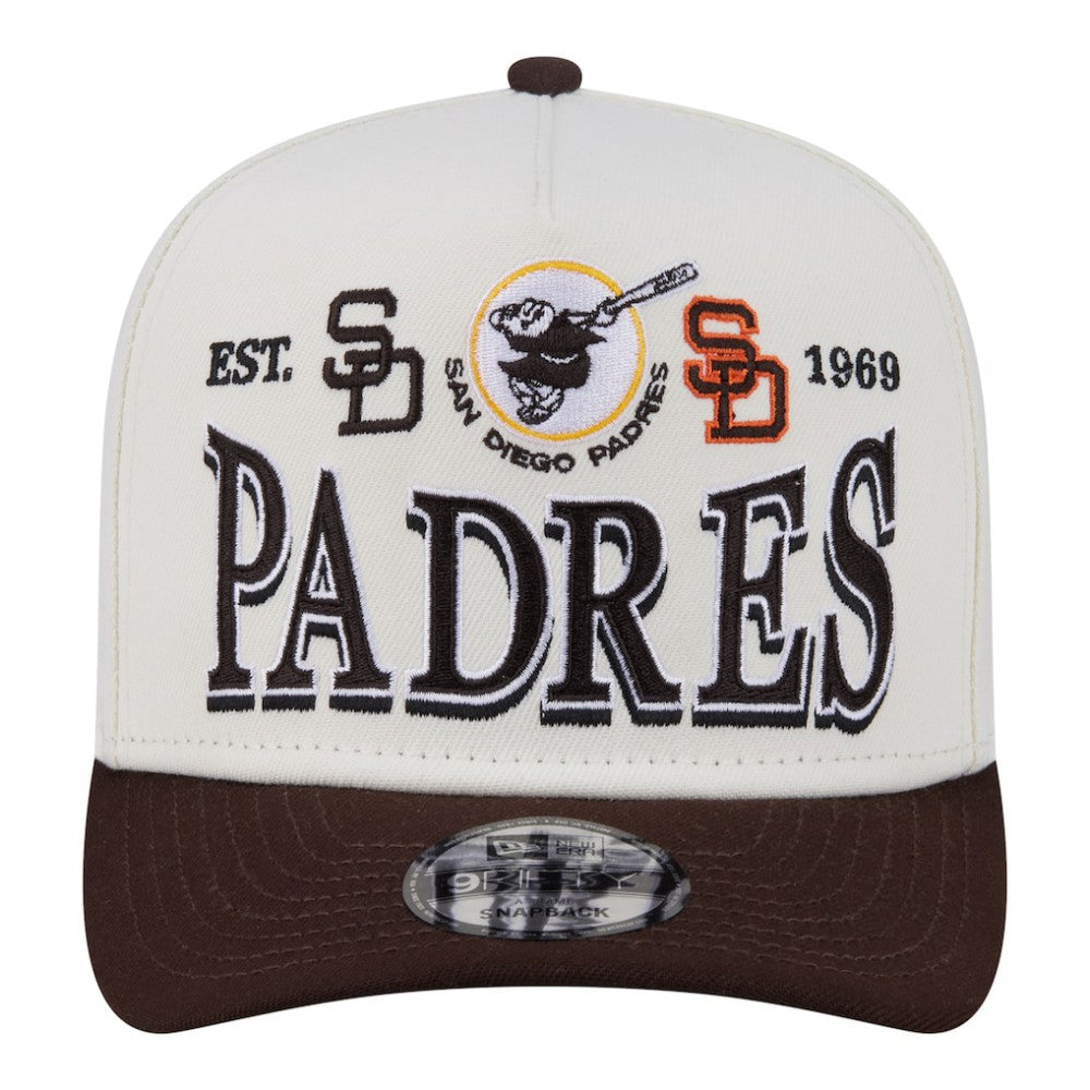 San Diego Padres Throwback Tri-Hit A-Frame 9FIFTY Adjustable Hat Cream | New Era