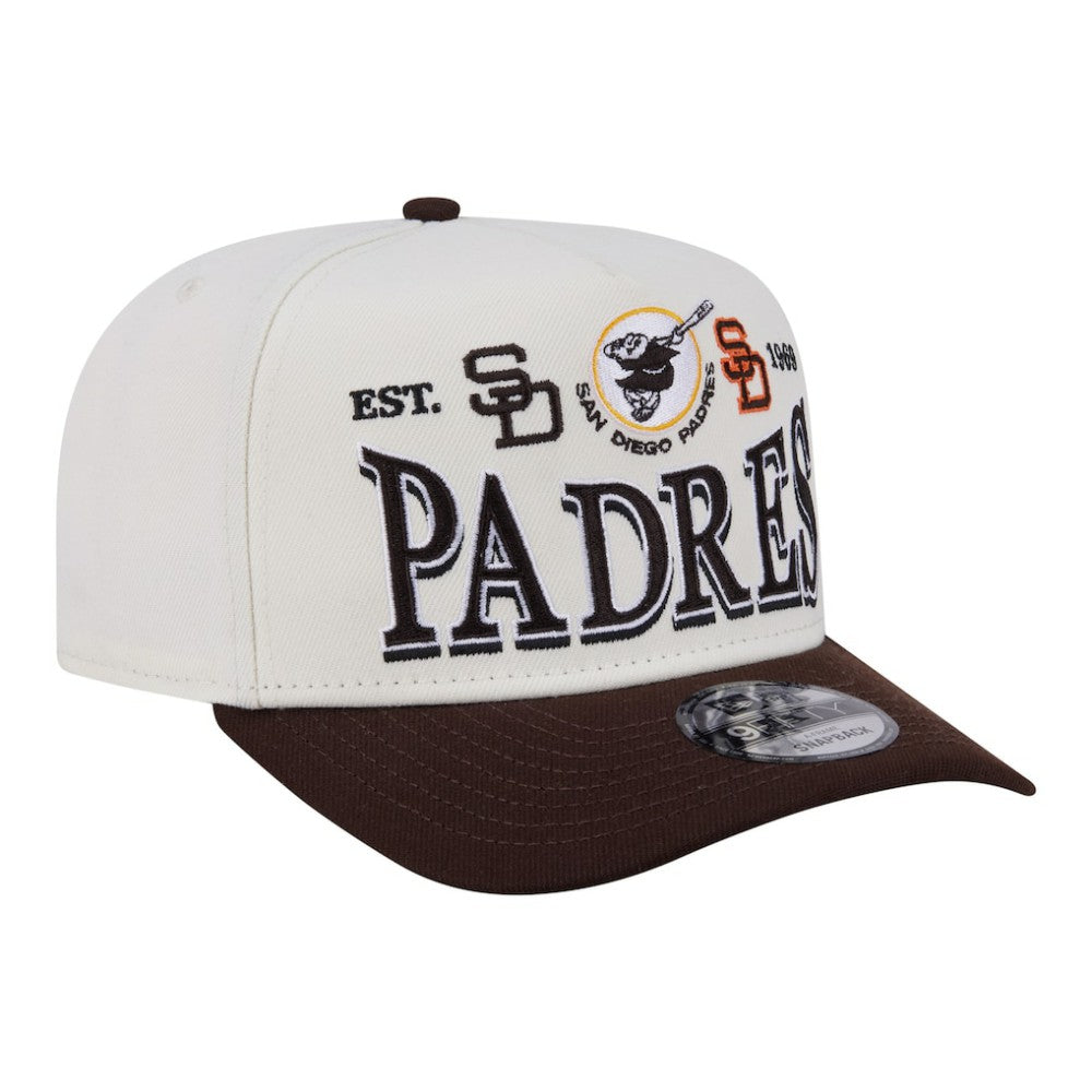 San Diego Padres Throwback Tri-Hit A-Frame 9FIFTY Adjustable Hat Cream | New Era