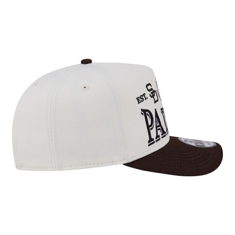 San Diego Padres Throwback Tri-Hit A-Frame 9FIFTY Adjustable Hat Cream | New Era