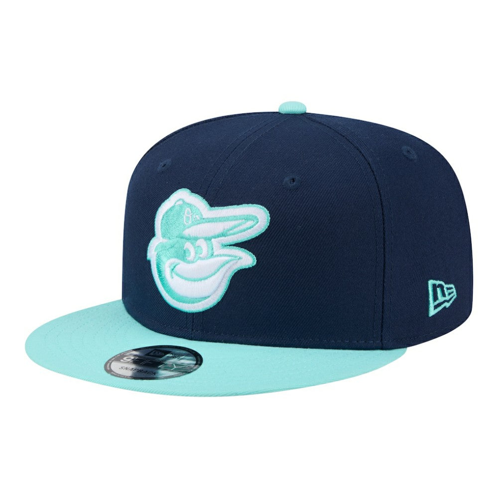 Baltimore Orioles Two-Tone Color Pack 9FIFTY Snapback Hat Navy/Turquoise | New Era