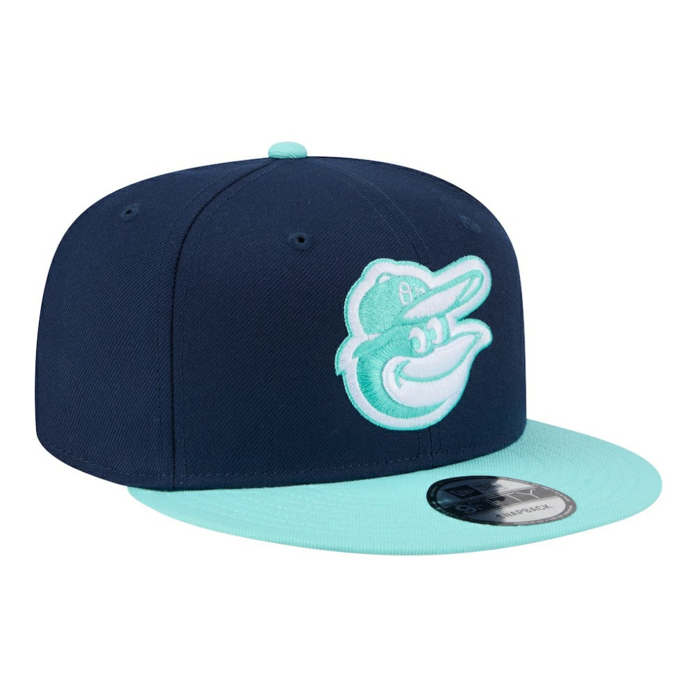 Baltimore Orioles Two-Tone Color Pack 9FIFTY Snapback Hat Navy/Turquoise | New Era