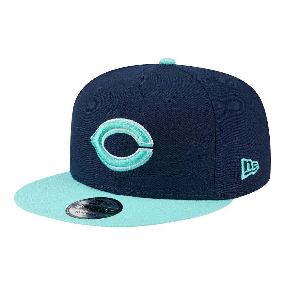Cincinnati Reds 2-Tone Color Pack 9FIFTY Snapback Hat Navy/Turquoise | New Era