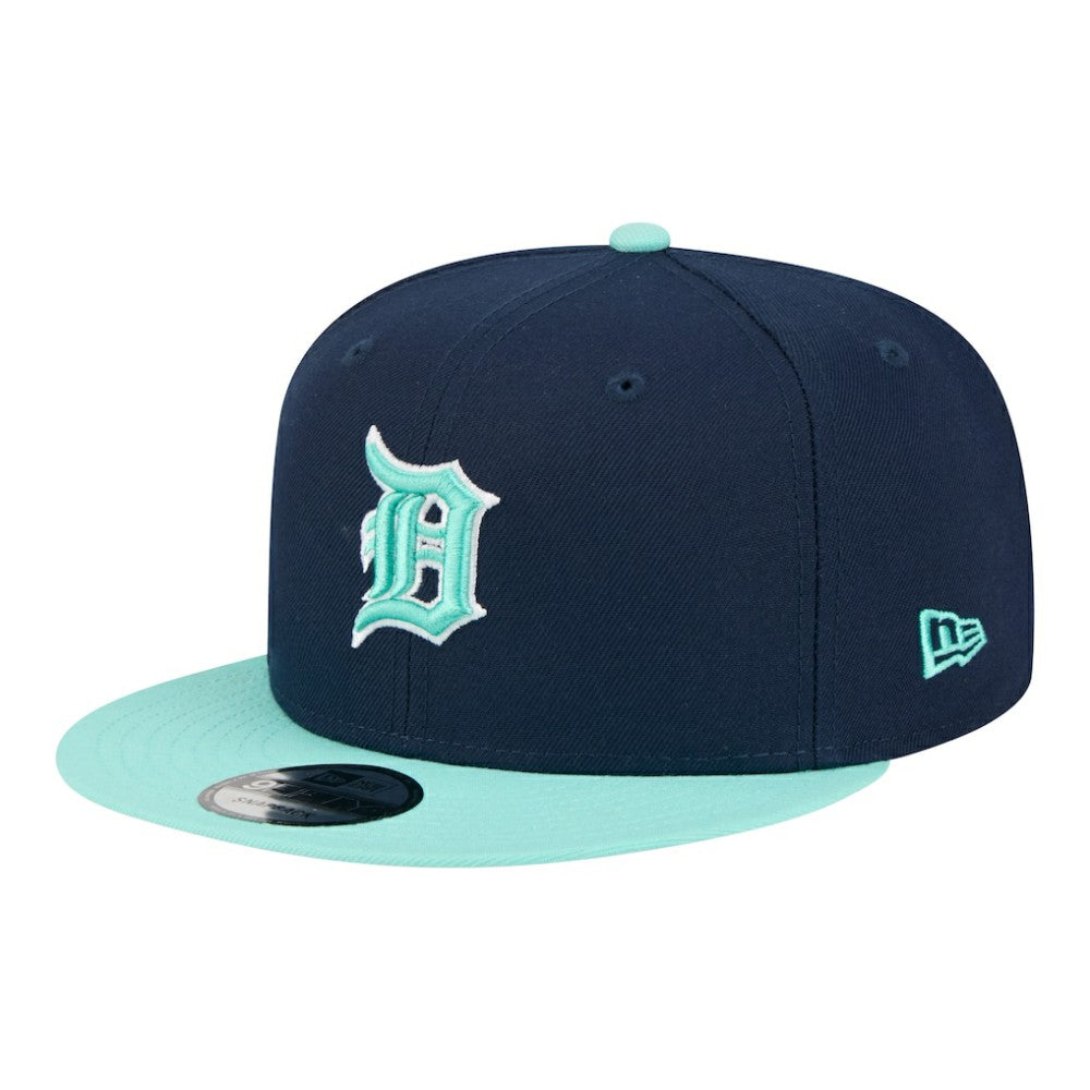Detroit Tigers 2-Tone Color Pack 9FIFTY Snapback Hat Navy/Turquoise | New Era