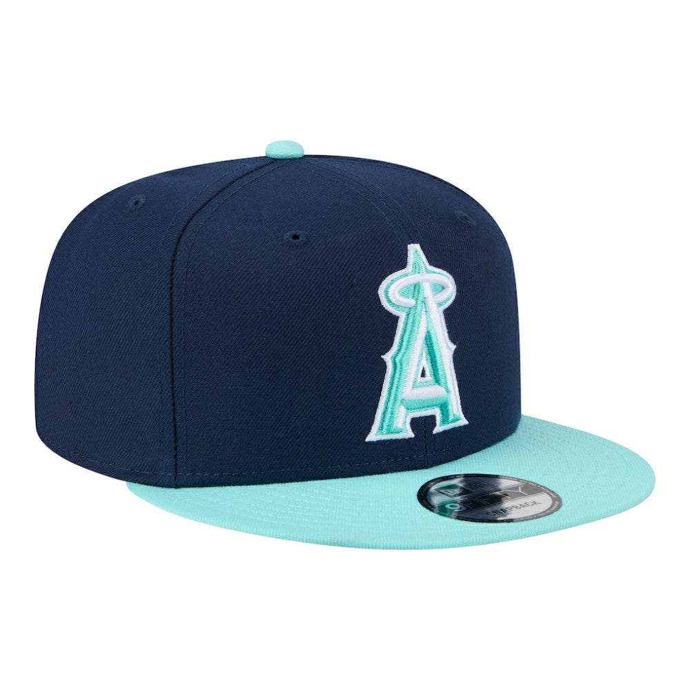 Los Angeles Angels Two-Tone Color Pack 9FIFTY Snapback Hat Navy/Turquoise | New Era