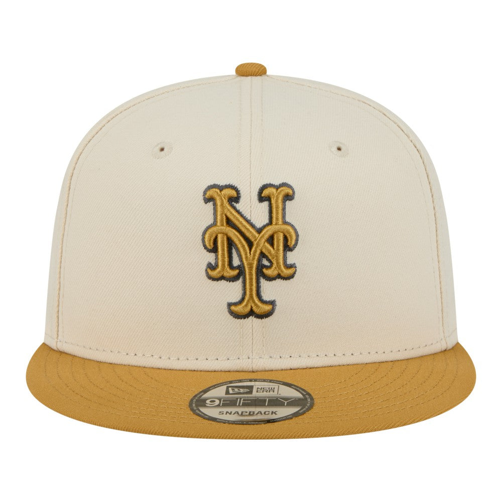 New York Mets Two-Tone Color Pack 9FIFTY Snapback Hat Light Beige/Khaki | New Era