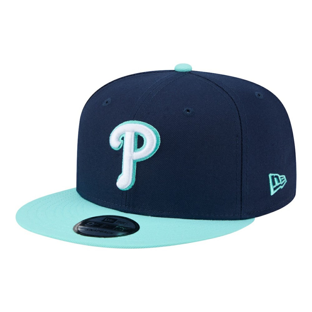 Philadelphia Phillies Two-Tone Color Pack 9FIFTY Snapback Hat Navy/Turquoise | New Era