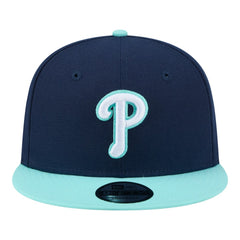 Philadelphia Phillies Two-Tone Color Pack 9FIFTY Snapback Hat Navy/Turquoise | New Era