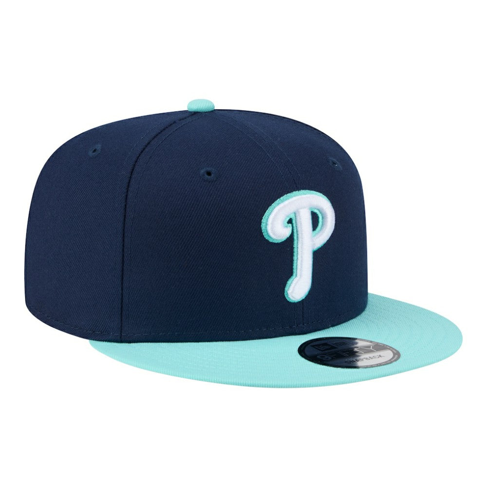 Philadelphia Phillies Two-Tone Color Pack 9FIFTY Snapback Hat Navy/Turquoise | New Era