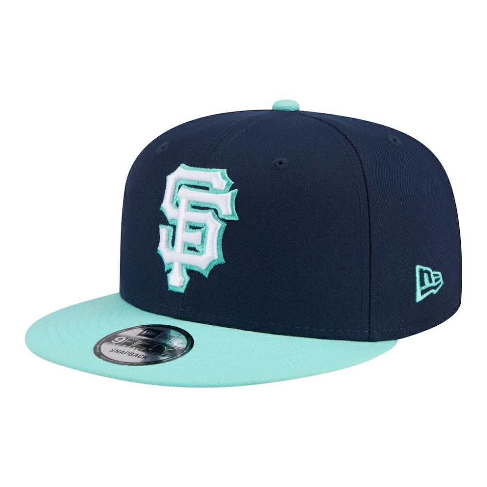 San Francisco Giants 2-Tone Color Pack 9FIFTY Snapback Hat Navy/Turquoise | New Era