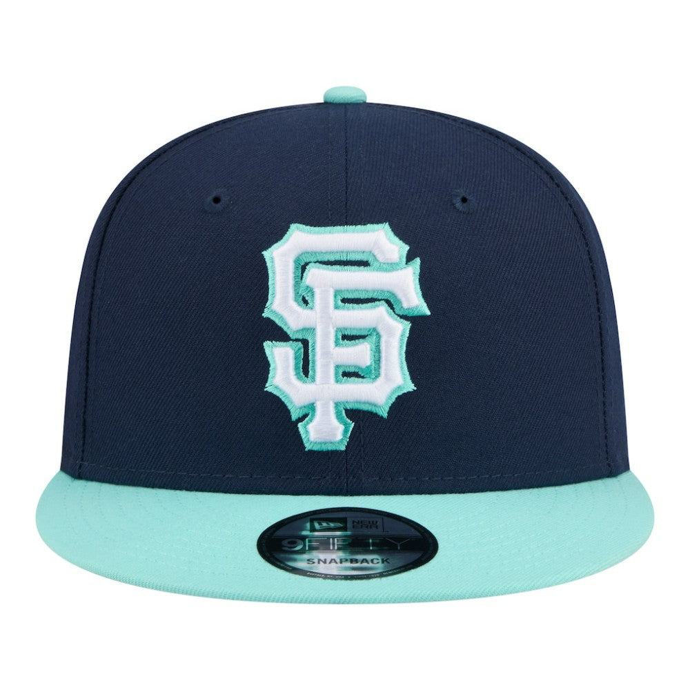 San Francisco Giants 2-Tone Color Pack 9FIFTY Snapback Hat Navy/Turquoise | New Era