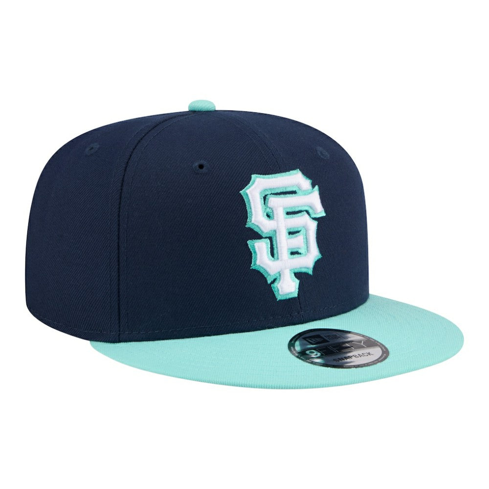 San Francisco Giants 2-Tone Color Pack 9FIFTY Snapback Hat Navy/Turquoise | New Era