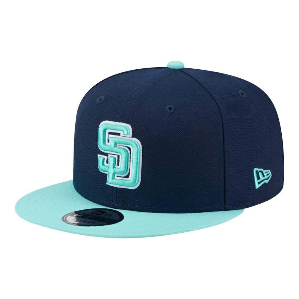 San Diego Padres 2-Tone Color Pack 9FIFTY Snapback Hat Navy/Turquoise | New Era