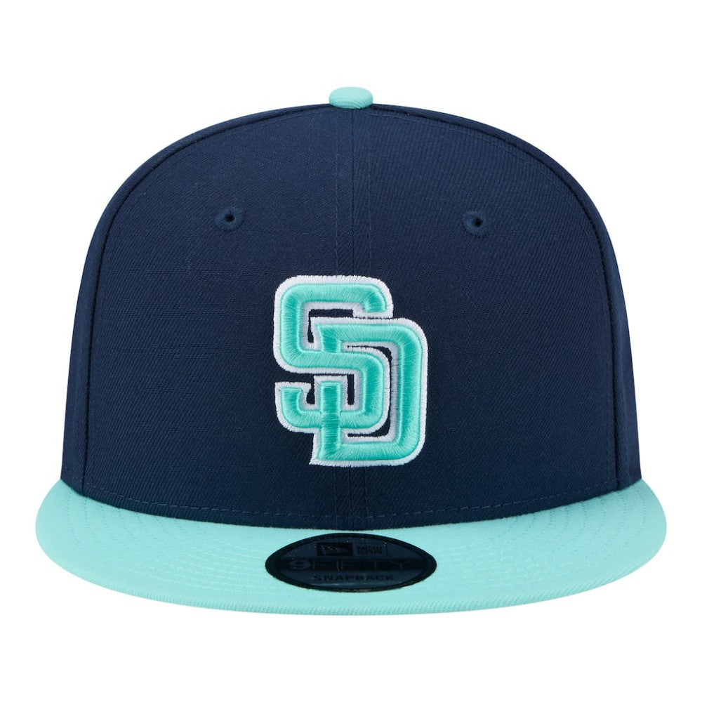 San Diego Padres 2-Tone Color Pack 9FIFTY Snapback Hat Navy/Turquoise | New Era