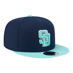 San Diego Padres 2-Tone Color Pack 9FIFTY Snapback Hat Navy/Turquoise | New Era