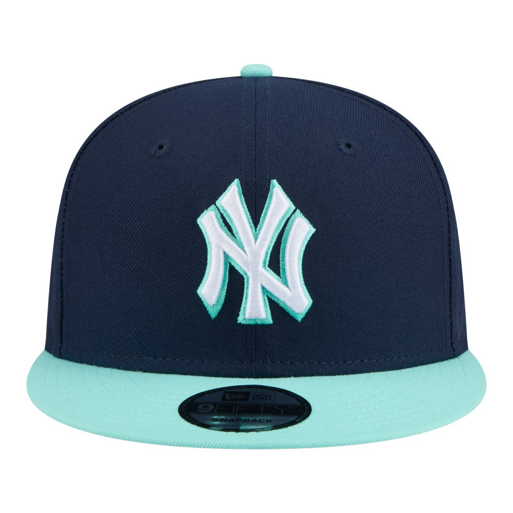 New York Yankees Two-Tone Color Pack 9FIFTY Snapback Hat Navy/Turquoise | New Era