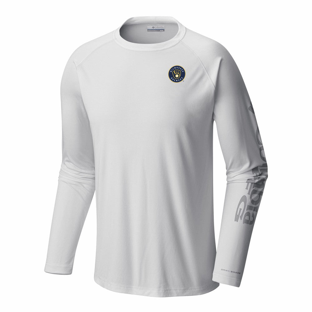 Milwaukee Brewers Terminal Tackle Long Sleeve Shirt White | Columbia