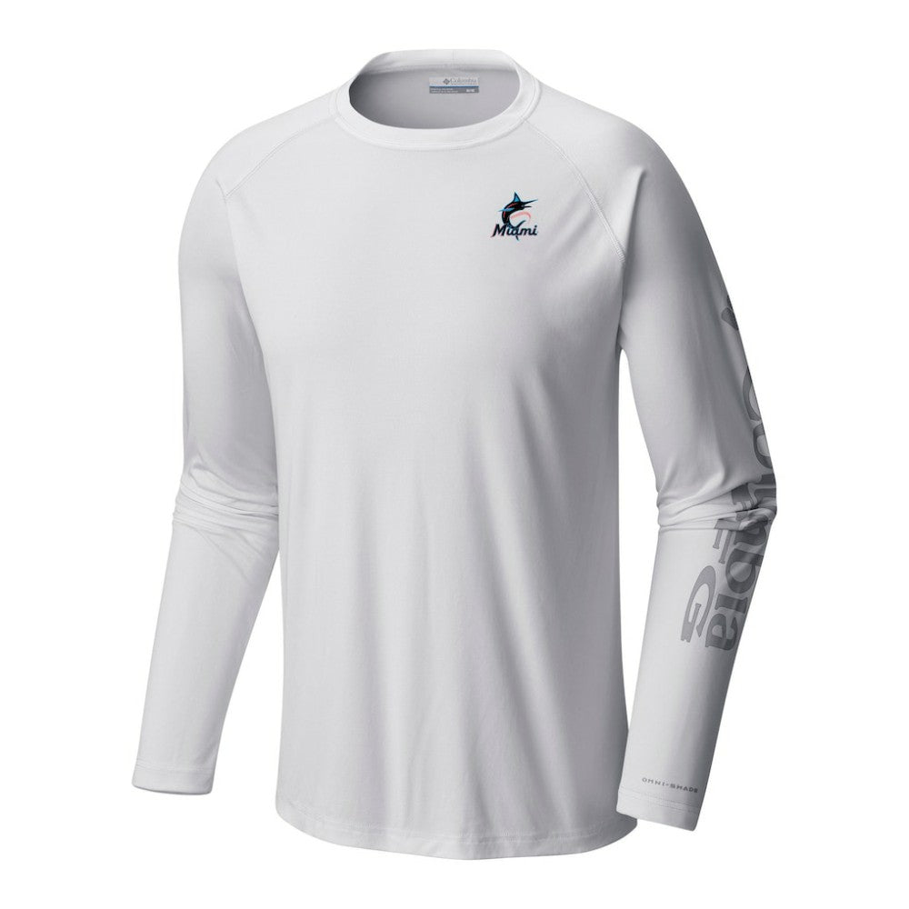 Miami Marlins Terminal Tackle Long Sleeve Shirt White | Columbia
