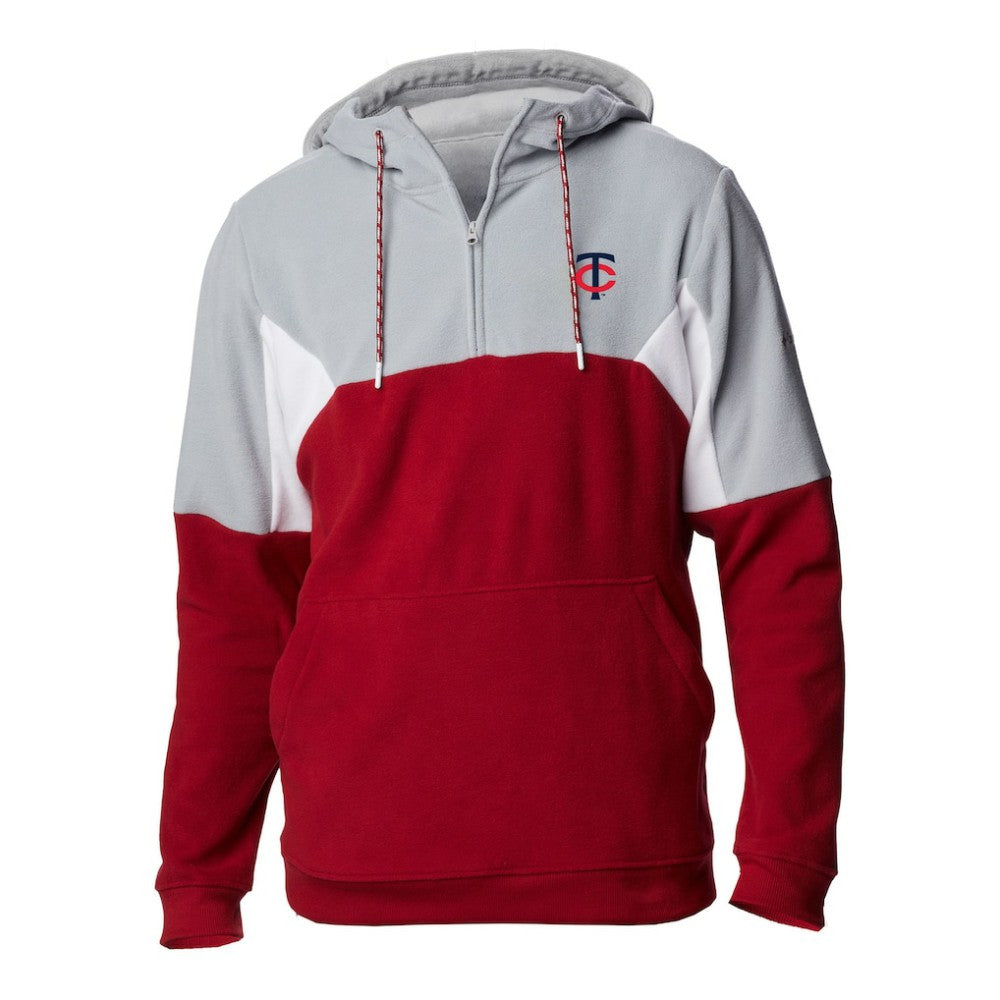 Minnesota Twins Men's Lodge Fleece Quarter-Zip Hoodie Red | Columbia